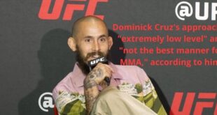 Dominick Cruz's approach is "extremely low level" and "not the best manner for MMA," according to him.