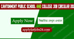 Rangpur Cantonment Public School and College Job Circular 2023